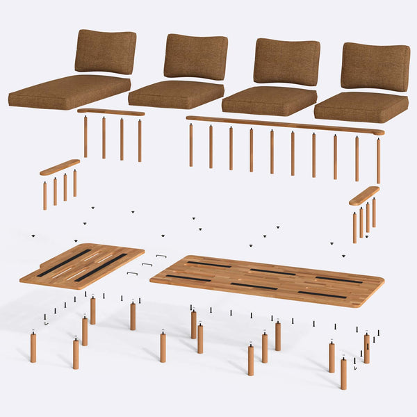Lore Three Seat with Right Chaise