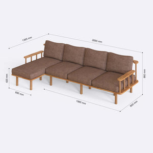 Lore Three Seat with Right Chaise