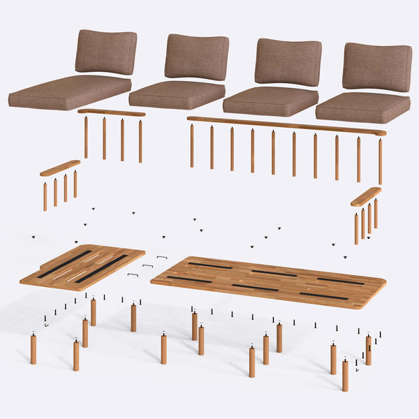 Lore Three Seat with Right Chaise