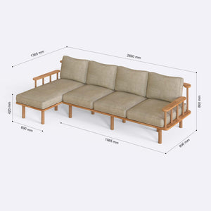 Lore Three Seat with Right Chaise