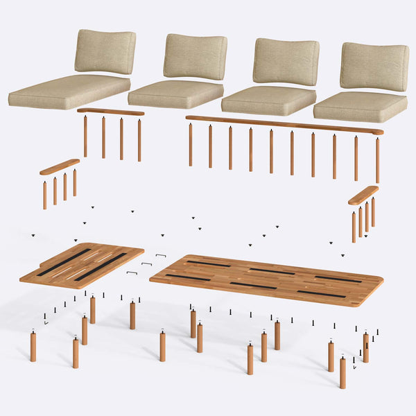 Lore Three Seat with Right Chaise