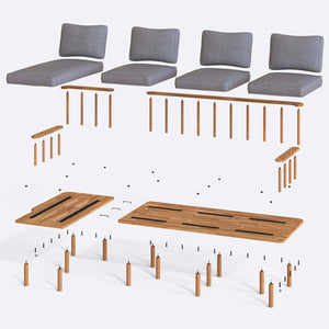 Lore Three Seat with Right Chaise