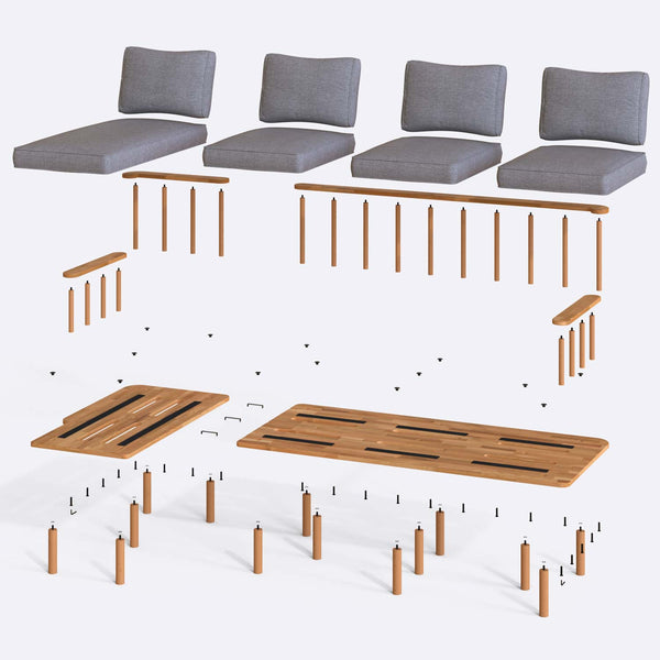 Lore Three Seat with Right Chaise
