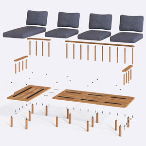 Lore Three Seat with Right Chaise