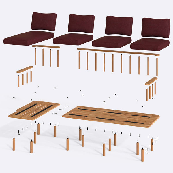 Lore Three Seat with Right Chaise