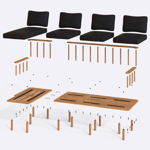 Lore Three Seat with Right Chaise
