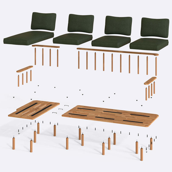 Lore Three Seat with Right Chaise