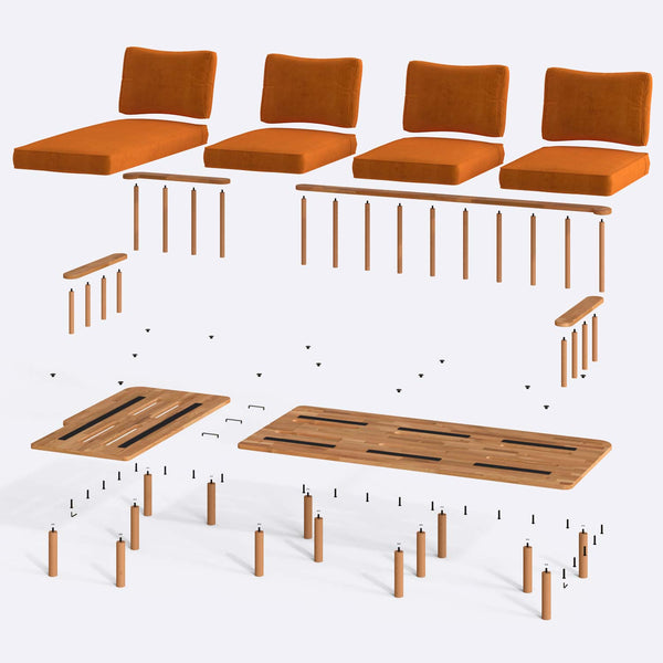 Lore Three Seat with Right Chaise