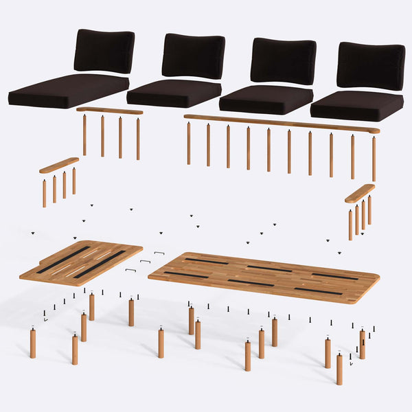 Lore Three Seat with Right Chaise