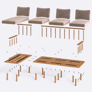 Lore Three Seat with Right Chaise