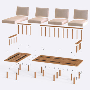 Lore Three Seat with Right Chaise