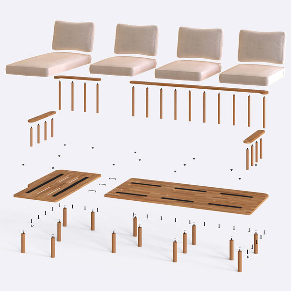 Lore Three Seat with Right Chaise