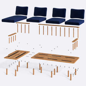 Lore Three Seat with Right Chaise