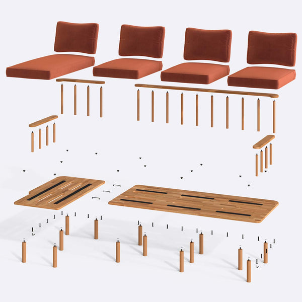 Lore Three Seat with Right Chaise