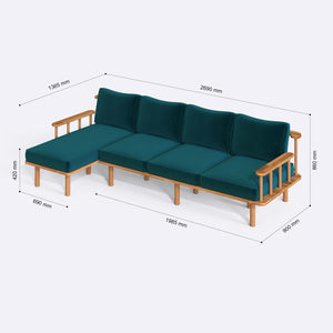 Lore Three Seat with Right Chaise