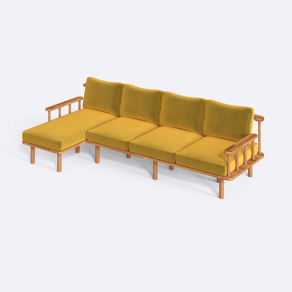Lore Three Seat with Right Chaise