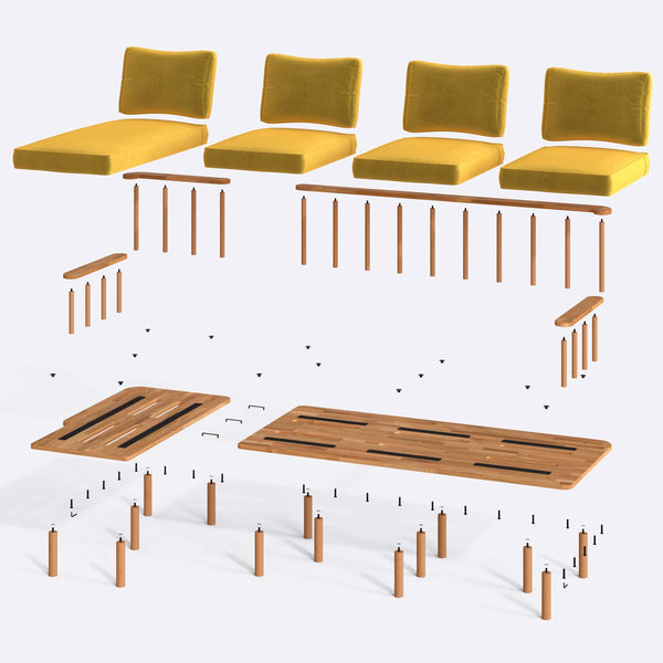 Lore Three Seat with Right Chaise