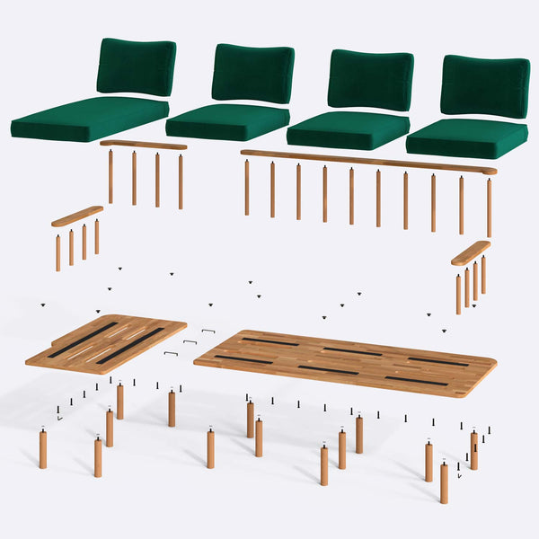 Lore Three Seat with Right Chaise