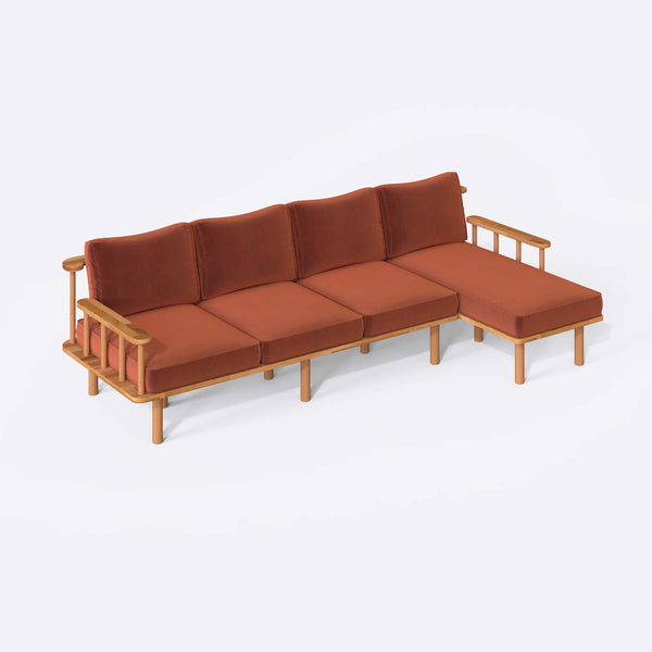 Lore Three Seat with Left Chaise