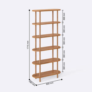 Kaer 6 Bookcase – 31" x 11" (80 x 28 cm)