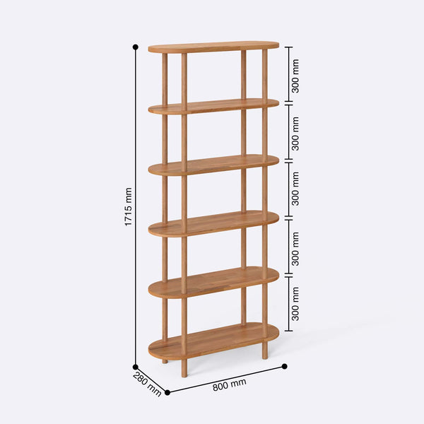 Kaer 6 Bookcase – 31" x 11" (80 x 28 cm)