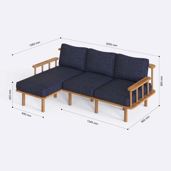 Lore Two Seat with Right Chaise