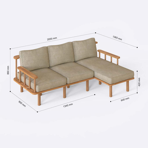 Lore Two Seat with Left Chaise