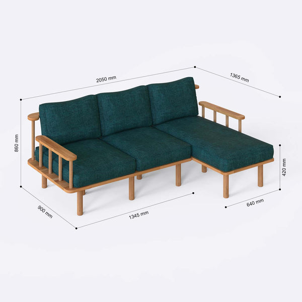 Lore Two Seat with Left Chaise