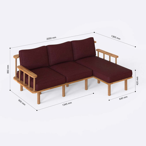 Lore Two Seat with Left Chaise