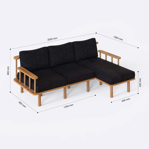Lore Two Seat with Left Chaise