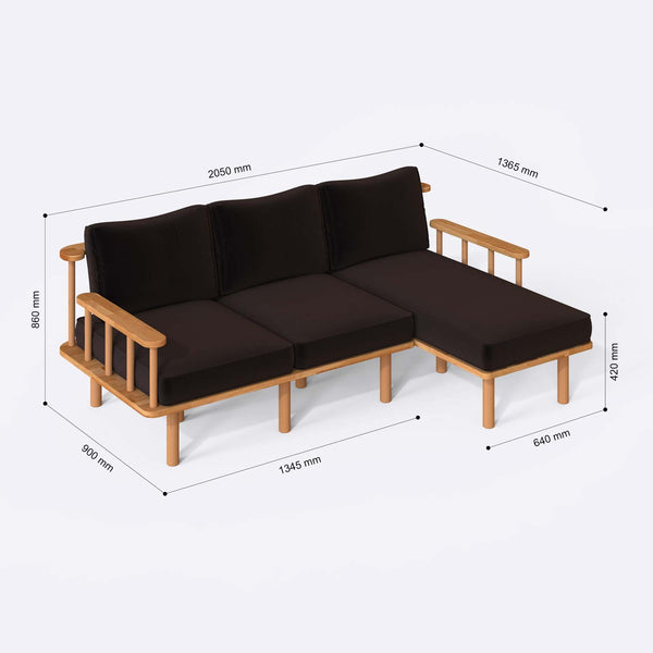 Lore Two Seat with Left Chaise