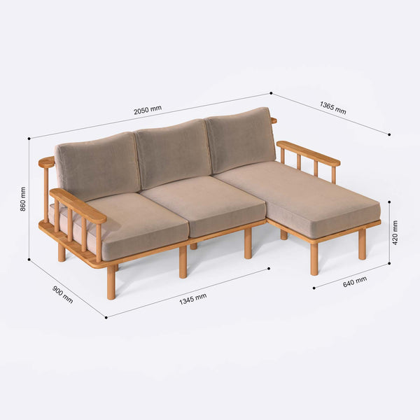 Lore Two Seat with Left Chaise