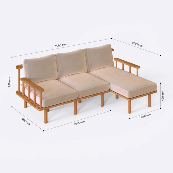 Lore Two Seat with Left Chaise
