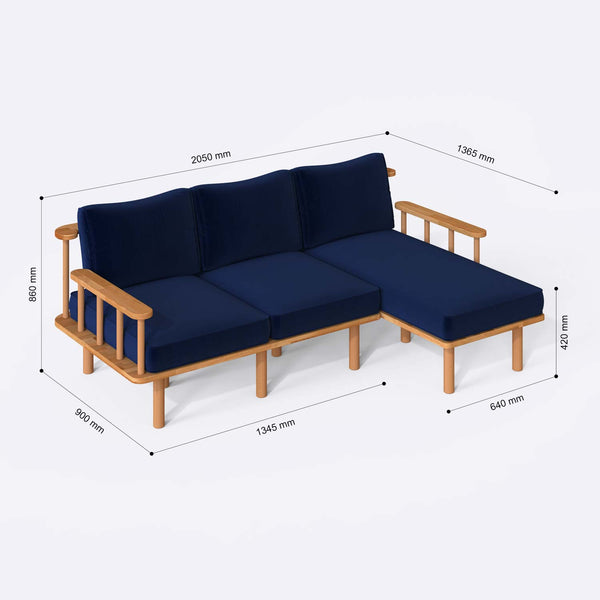Lore Two Seat with Left Chaise