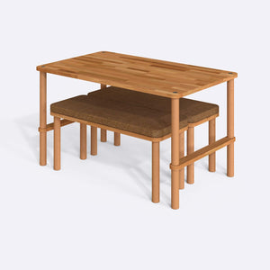 Reva Dining Table and Bench Set – 51" x 31" (130 x 78 cm)