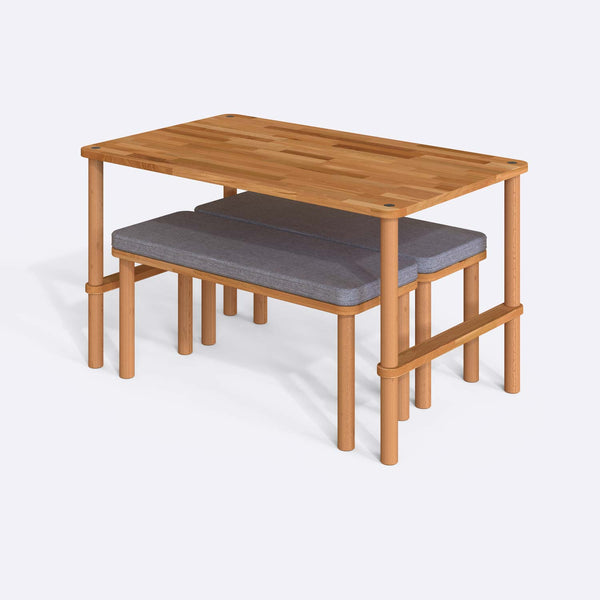Reva Dining Table and Bench Set – 51" x 31" (130 x 78 cm)