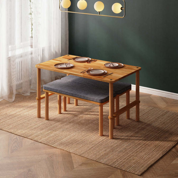 Reva Dining Table and Bench Set – 51" x 31" (130 x 78 cm)