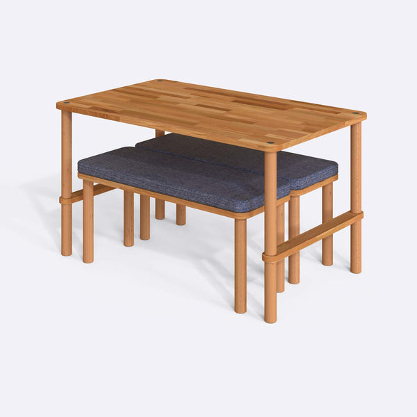 Reva Dining Table and Bench Set – 51" x 31" (130 x 78 cm)