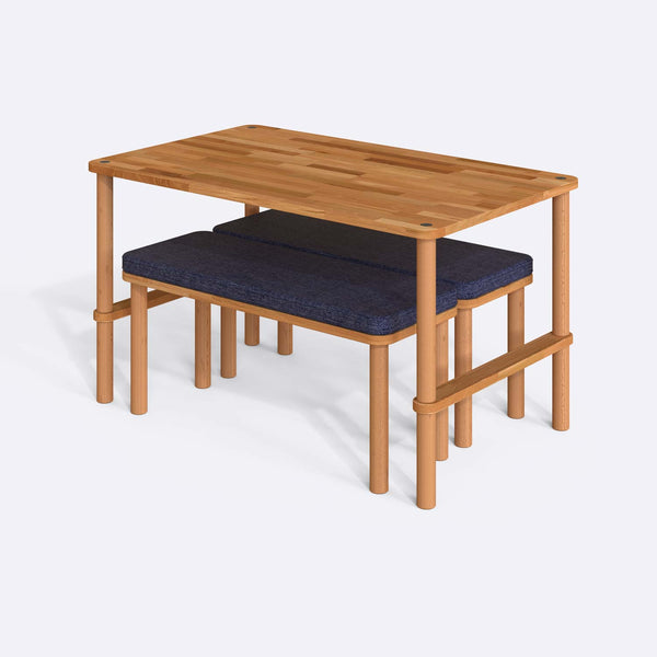 Reva Dining Table and Bench Set – 51" x 31" (130 x 78 cm)