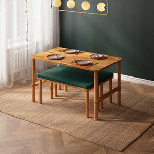 Reva Dining Table and Bench Set – 51" x 31" (130 x 78 cm)