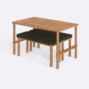 Reva Dining Table and Bench Set – 51" x 31" (130 x 78 cm)