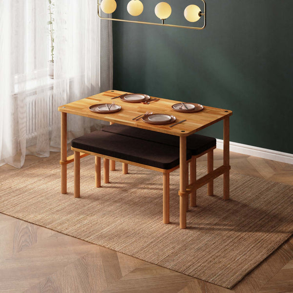 Reva Dining Table and Bench Set – 51" x 31" (130 x 78 cm)