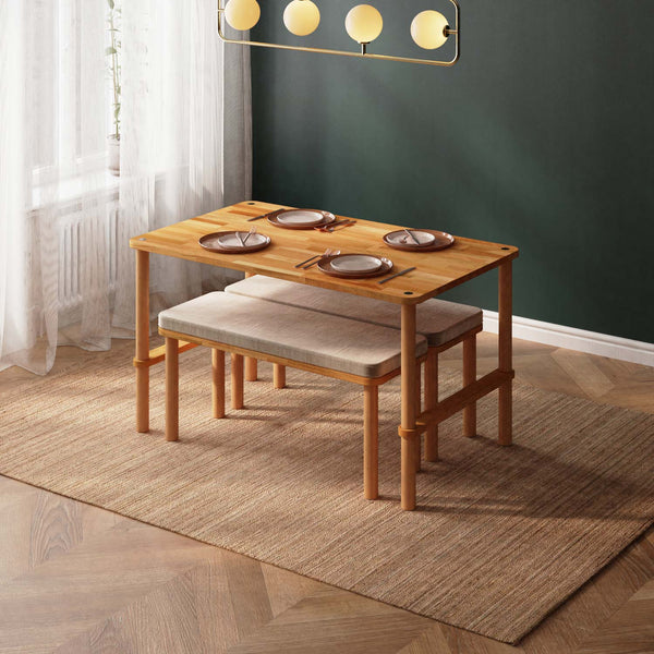 Reva Dining Table and Bench Set – 51" x 31" (130 x 78 cm)