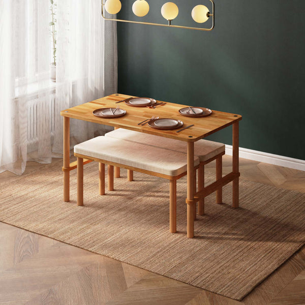 Reva Dining Table and Bench Set – 51" x 31" (130 x 78 cm)