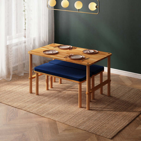 Reva Dining Table and Bench Set – 51" x 31" (130 x 78 cm)