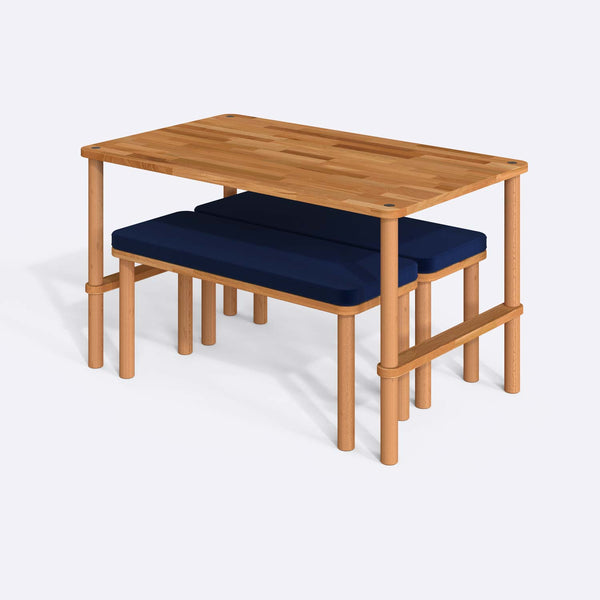 Reva Dining Table and Bench Set – 51" x 31" (130 x 78 cm)