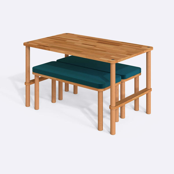 Reva Dining Table and Bench Set – 51" x 31" (130 x 78 cm)