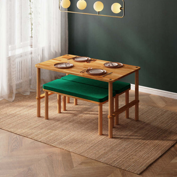 Reva Dining Table and Bench Set – 51" x 31" (130 x 78 cm)
