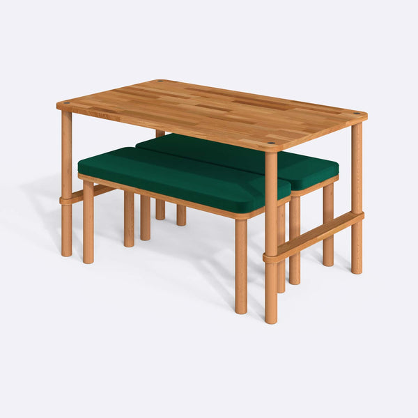 Reva Dining Table and Bench Set – 51" x 31" (130 x 78 cm)