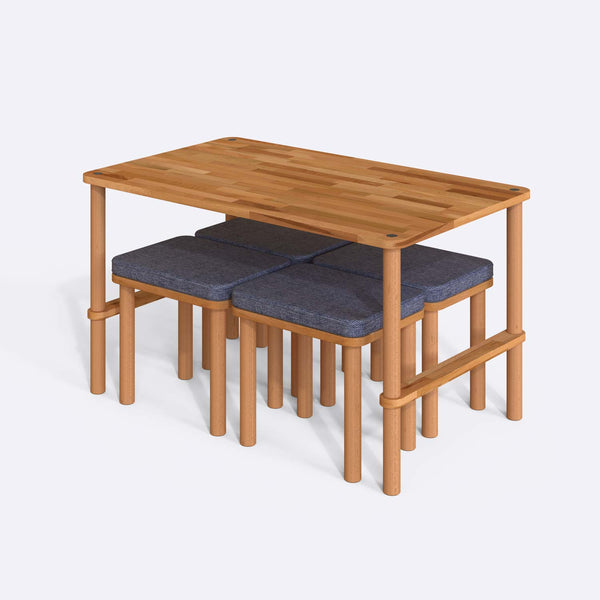 Reva Dining Table and Stool Set – 51" x 31" (130 x 78 cm)